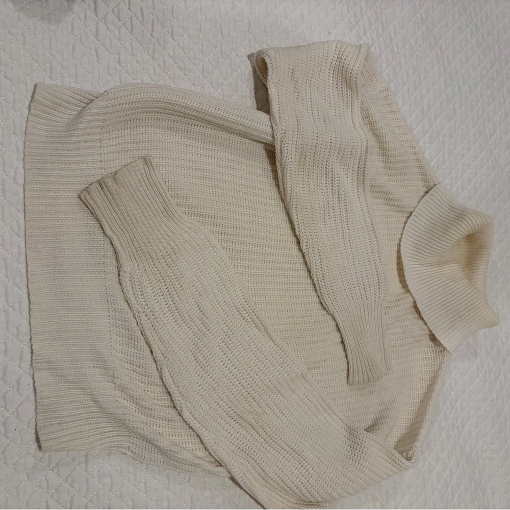 Fashion Nova Cream Cowl Neck Sweater